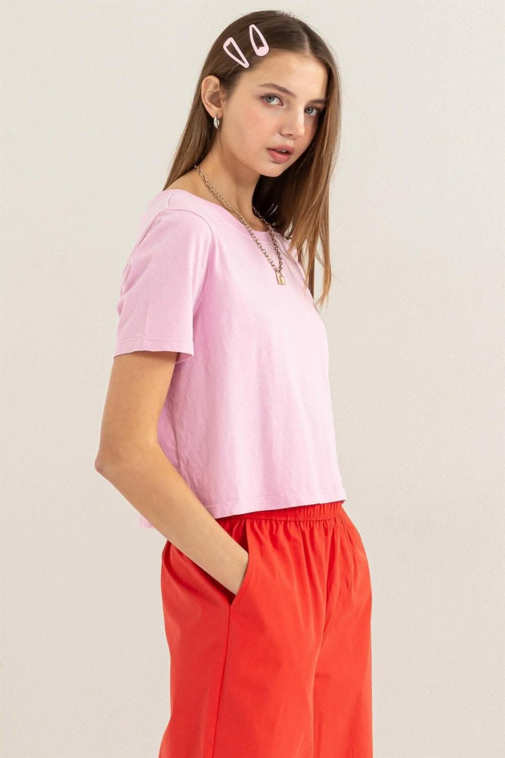 HYFVE Round Neck Cropped T-Shirt - Love Salve
